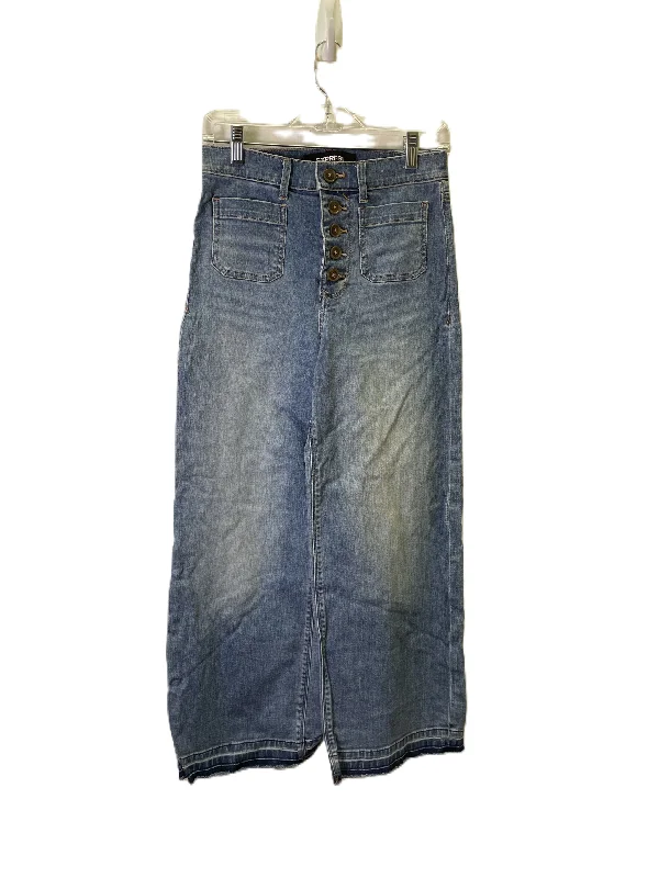 Jeans Wide Leg By Express In Blue, Size: 0 Traditional Women's 