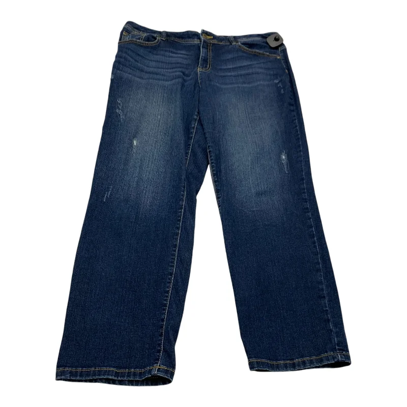 Jeans Straight By Chicos In Blue Denim, Size: L Cool Women's Distressed
