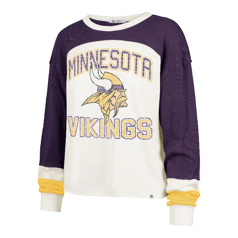MINNESOTA VIKINGS GRIDIRON CURVE '47 TONI LONG SLEEVE TEE WOMENS Luxurious Women's High -  end