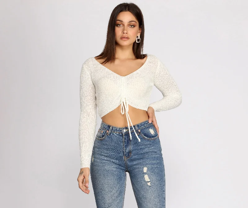 Major Crush Drawstring Crop Top Scandinavian
