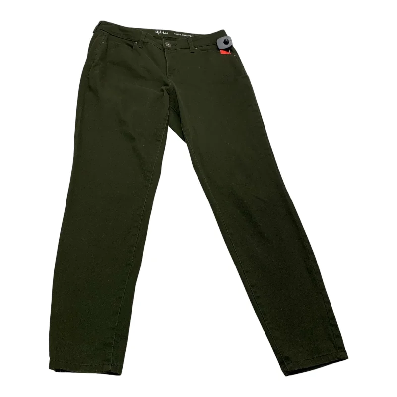 Jeans Skinny By Style And Company In Green Denim, Size: 10 Polished Women's Silk