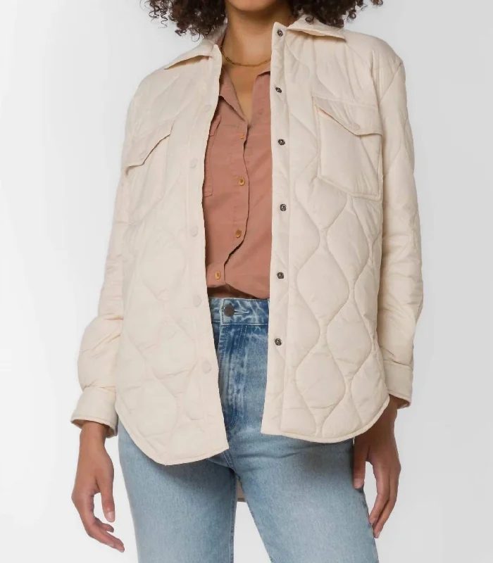 Eleanor Puffer Jacket In Cream Elegant Women's 