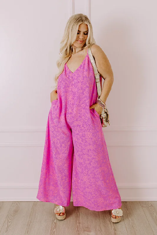 Casually Chic Floral Jumpsuit in Violet Curves Refined Women's 