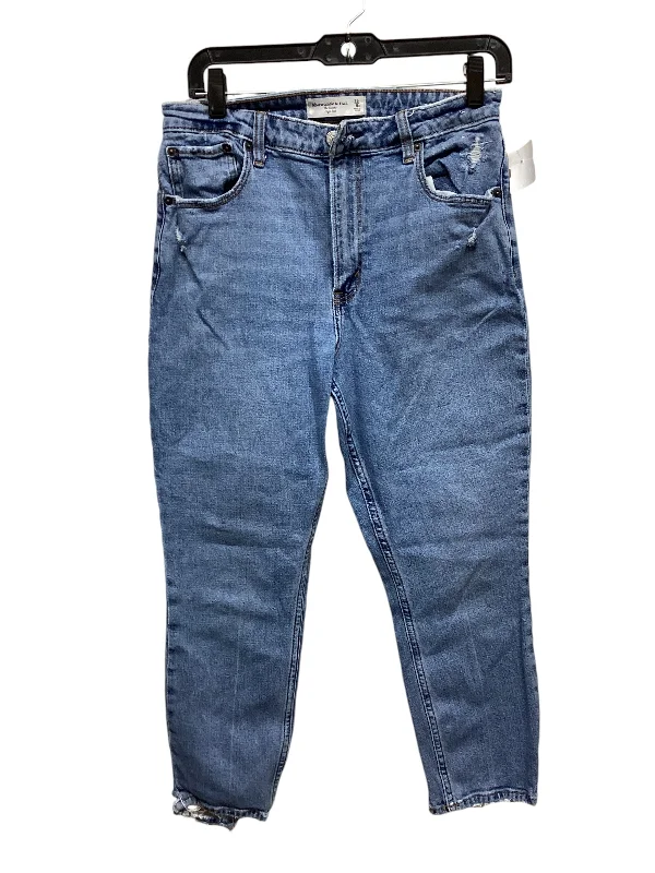 Jeans Straight By Abercrombie And Fitch In Blue Denim, Size: 8 Classic Women's Tweed