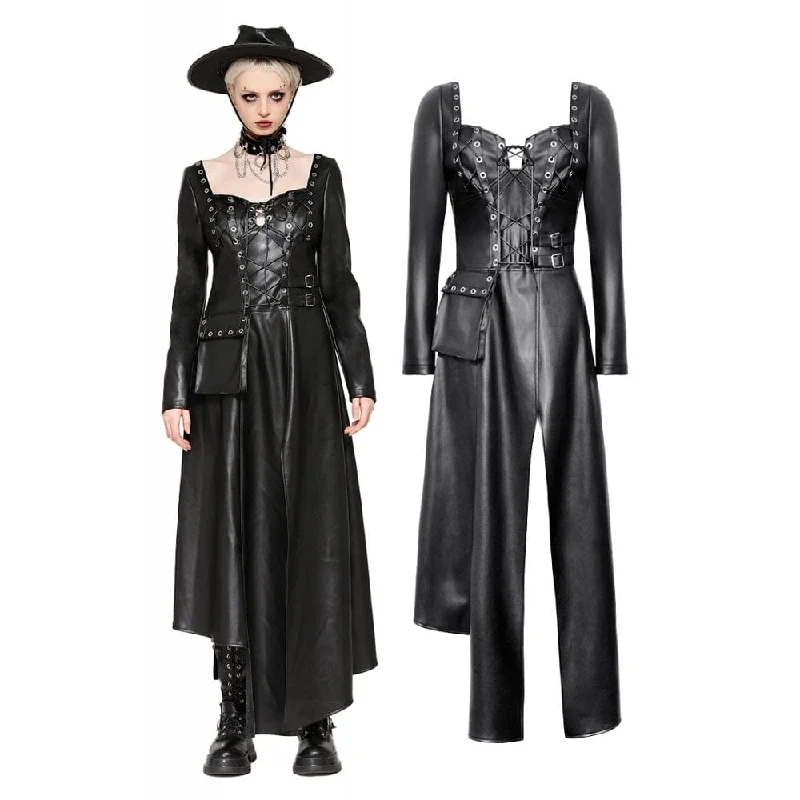Women's Punk Eyelets Side Slit Irregular Hem Dress Practical Women's Quick - dry