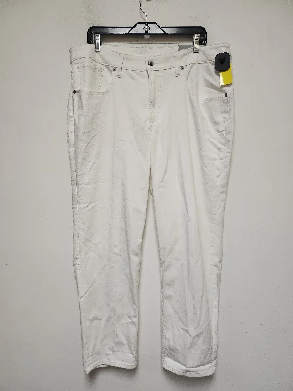 Jeans Boyfriend By Chicos In White Denim, Size: 16 Gym