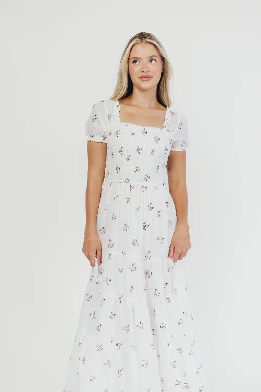 Harper Worth Maxi Dress in Pink Floral - Bump Friendly Cashmere