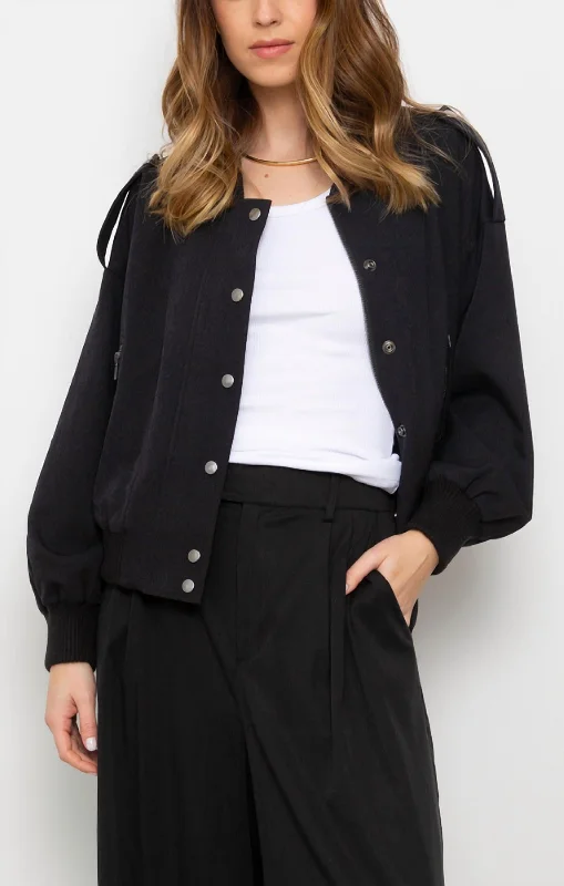 Estelle Bomber Jacket In Black Vintage Women's 1970S 