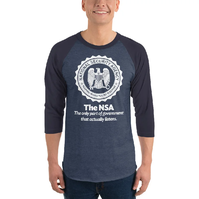 The NSA 3/4 Sleeve Raglan Baseball Shirt Sleek Women's Metallic
