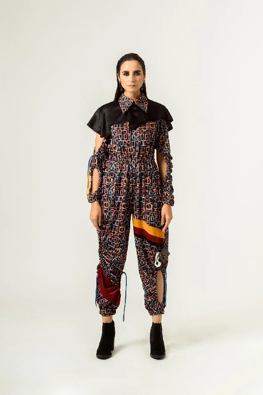 Torment Print Jumpsuit Polished Women's Silk
