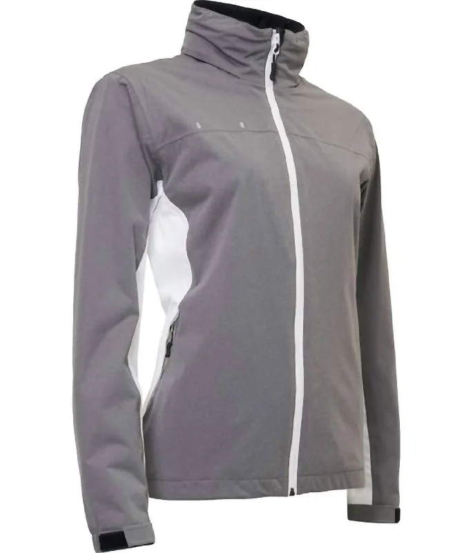 Women Swinley Rain Jacket In Grey Melange Rugged Women's Outdoor 