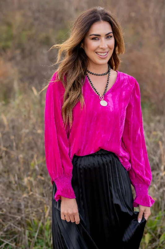 Velvety Cinched Sleeve Blouse garde