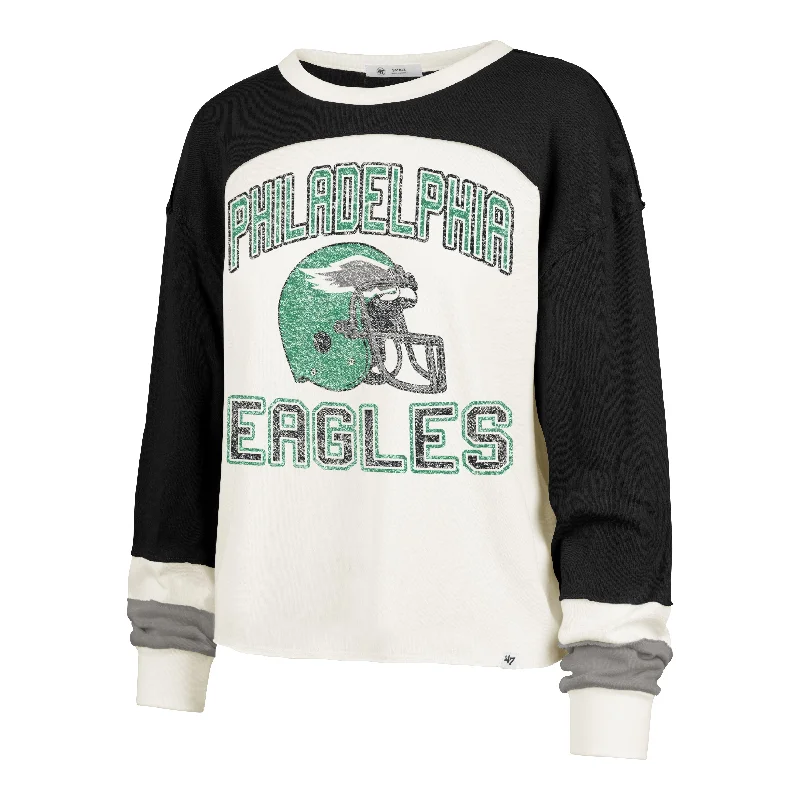 PHILADELPHIA EAGLES HISTORIC GRIDIRON CURVE '47 TONI LONG SLEEVE TEE WOMENS Dynamic Women's High - energy
