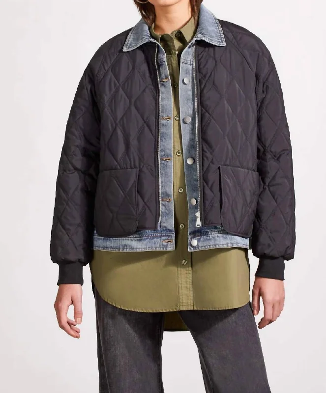 Quilted Bomber Jacket In Black garde