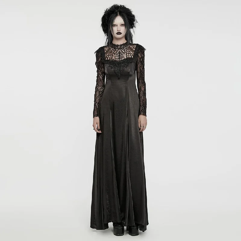 Women's Gothic Lace Sleeved Lace-up Ball Gown Dress Laid - back Women's Style