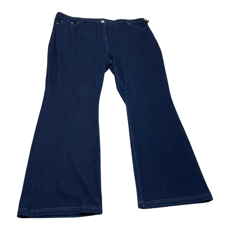 Jeans Straight By Alfred Dunner In Blue Denim, Size: 18 Edgy Women's Punk