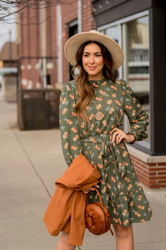 Floating Blooms Ruffle Accent Dress Scandinavian