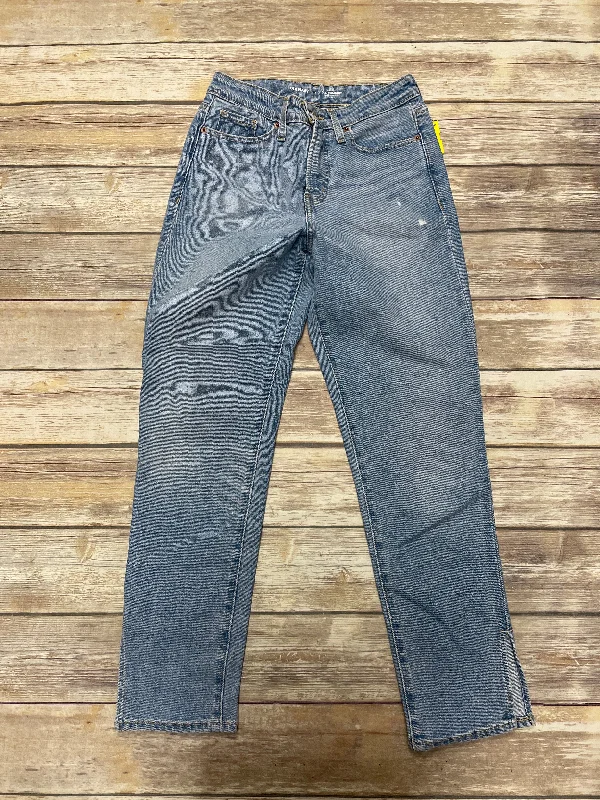 Jeans Straight By Old Navy In Blue Denim, Size: 2 Sleek Women's Metallic