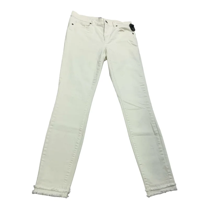 Jeans Skinny By Loft In Cream Denim, Size: 2 Feminine Women's Soft 