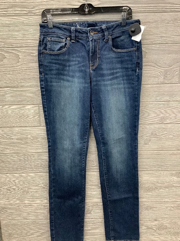 Jeans Straight By Sonoma In Blue Denim, Size: 8 Minimalist Women's Casual