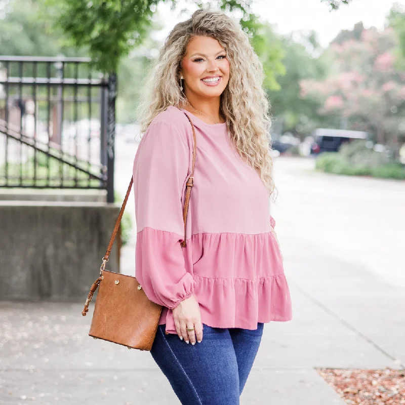 One Call Away Top, Mauve Cozy Women's Sherpa - lined