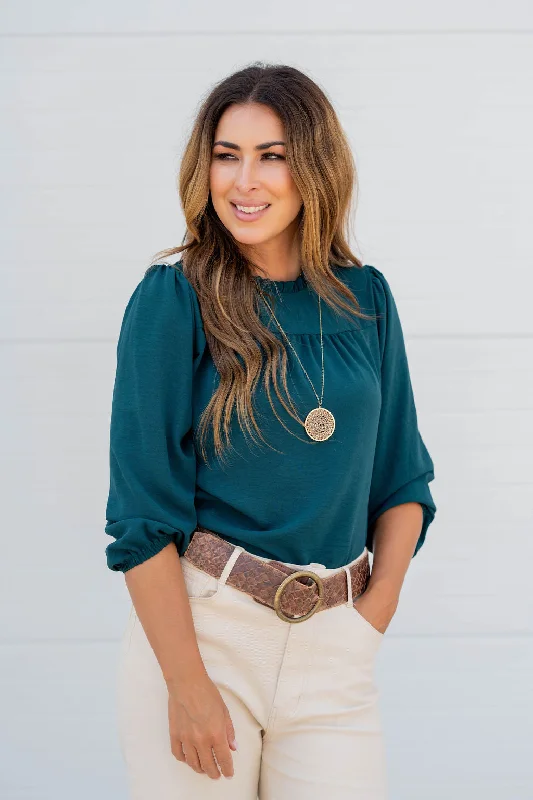 Classy Cinched Neck Blouse British Gentlewoman Style