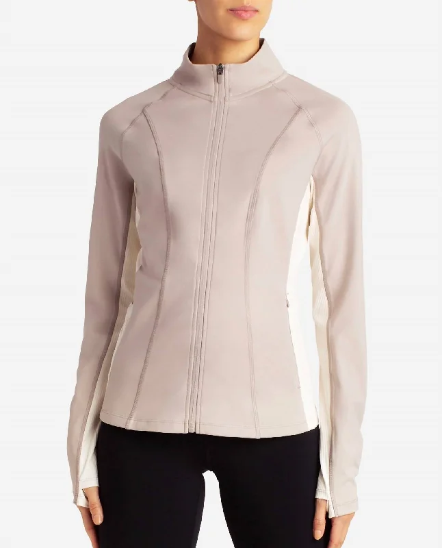 Full-Zip Colorblocked Yoga Jacket In Atmosphere/birch Cool Women's Skate