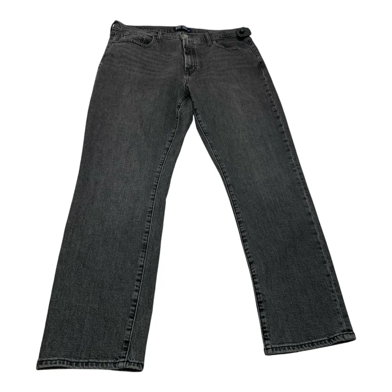 Jeans Straight By Gap In Black Denim, Size: 14 European