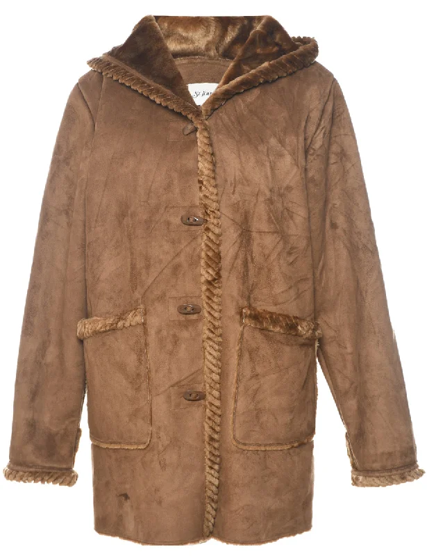 St. John Bay Hooded Coat - M Feminine Women's Style 