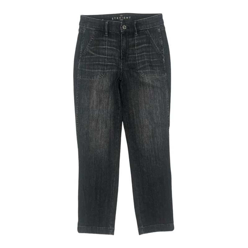 Jeans Straight By White House Black Market In Black Denim, Size:4 Relaxed Women's 