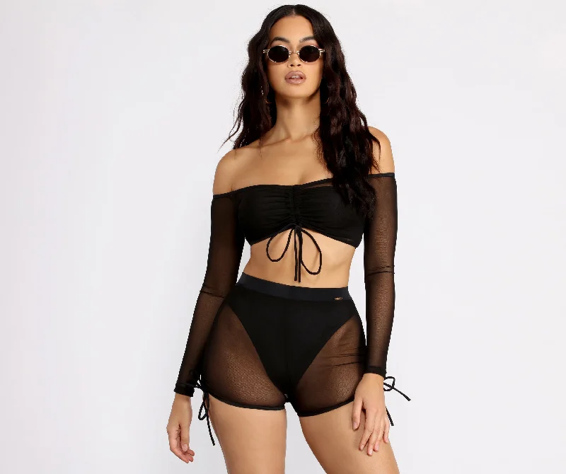 Must Have Mesh Cropped Swim Cover Up Modern Women's Tech