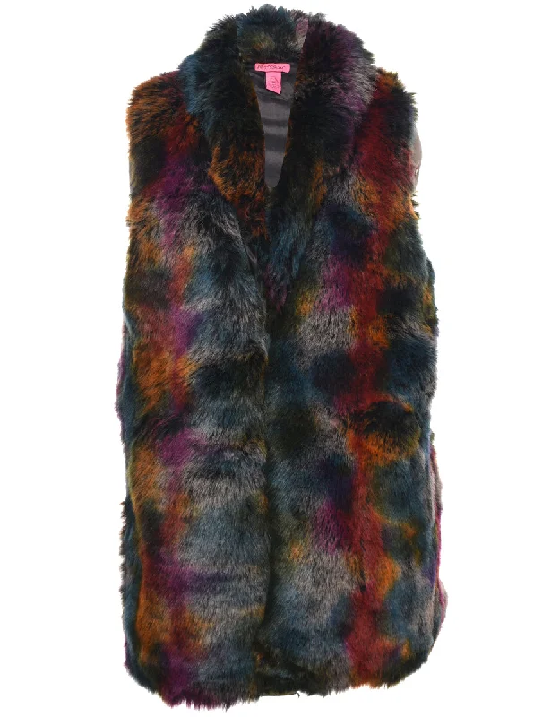 Betsey Johnson Faux Fur Coat - L Contemporary 