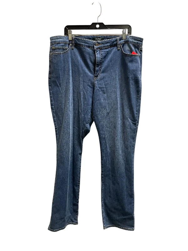 Jeans Boot Cut By Lauren By Ralph Lauren In Blue Denim, Size: 18 Adventure