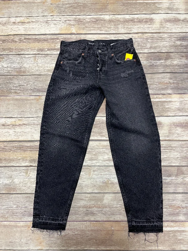 Jeans Straight By Old Navy In Black, Size: 0 Artistic Women's Hand - painted
