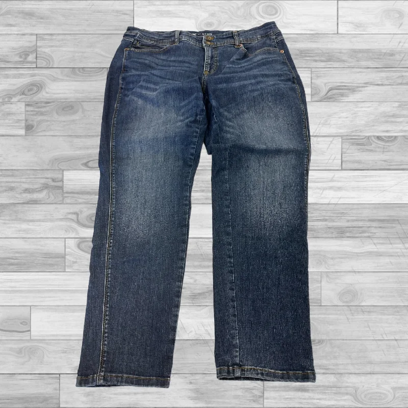 Jeans Boyfriend By White House Black Market In Blue Denim, Size: 16 Feminine Women's Style 