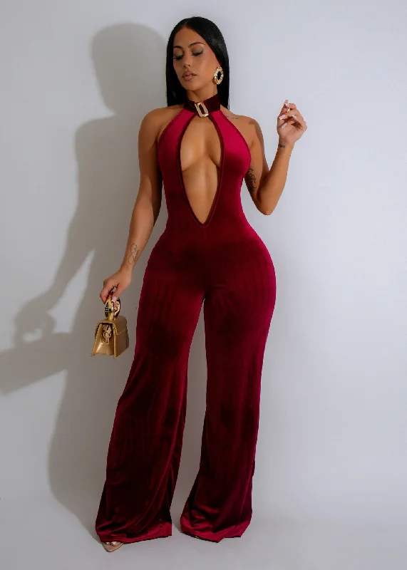 Velvet Nights Jumpsuit Red Scandinavian