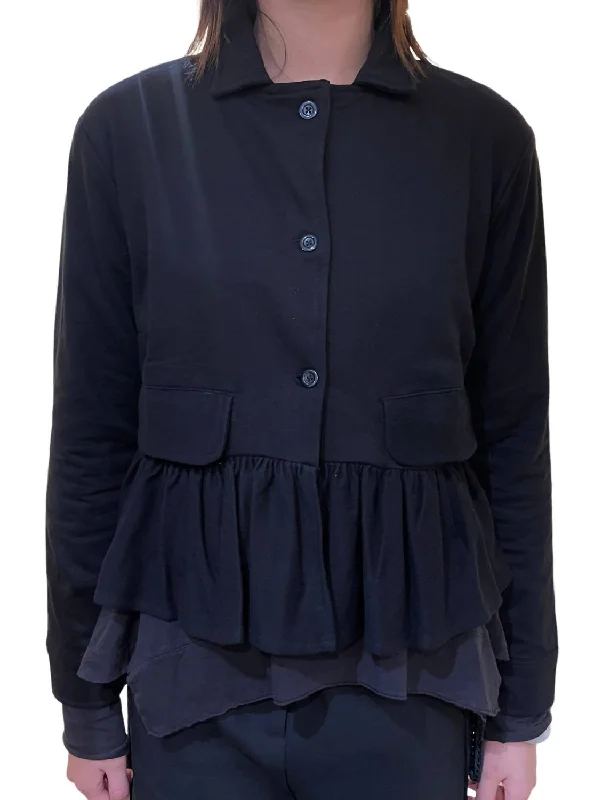 Peplum Jacket In Black Sophisticated Women's 