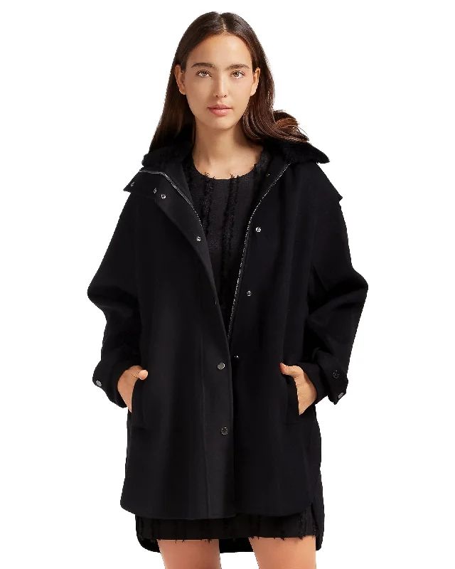 Heavy Hearted Detachable Hooded Coat Refined Women's Hand - crafted
