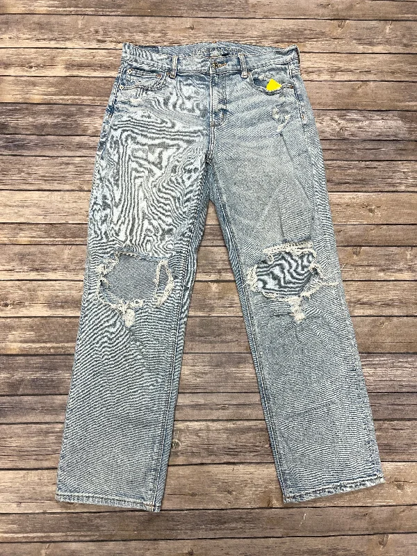 Jeans Straight By American Eagle In Blue Denim, Size: 10 Laid - back Women's Vibe