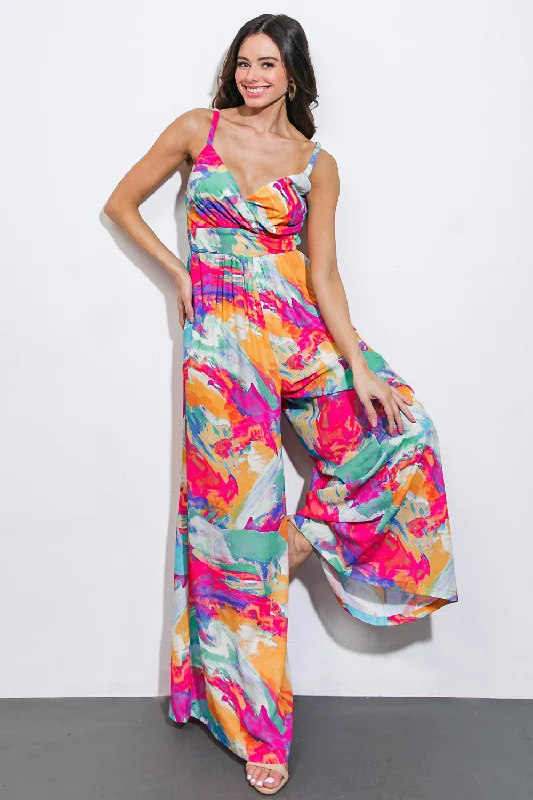 WANDERING AROUND WOVEN JUMPSUIT Classic Women's Pin - striped
