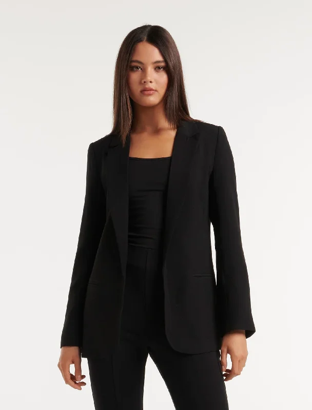 Olive Boyfriend Blazer Hip Women's Retro