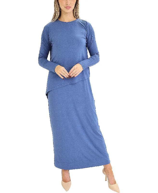 Stretch Maxi Dress & Top Set- 2 Pc Set Monochromatic All - in - one