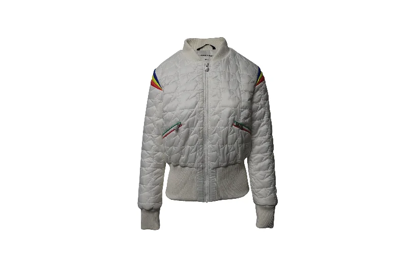 Perfect Moment Quilted Jacket in White Polyester Relaxed Women's Beachy