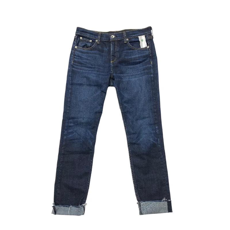Jeans Cropped By Rag & Bones Jeans In Blue Denim, Size: 4 Laid - back Women's Style