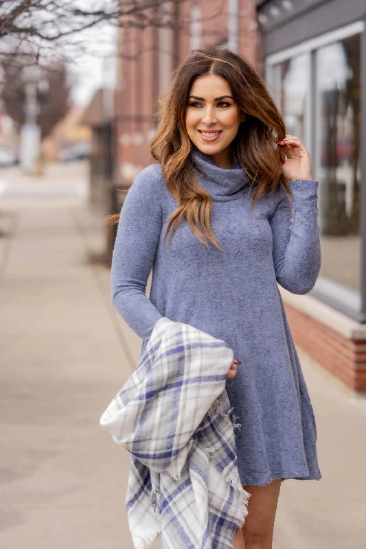 Heathered Cowl Neck Tunic Trendy Women's 