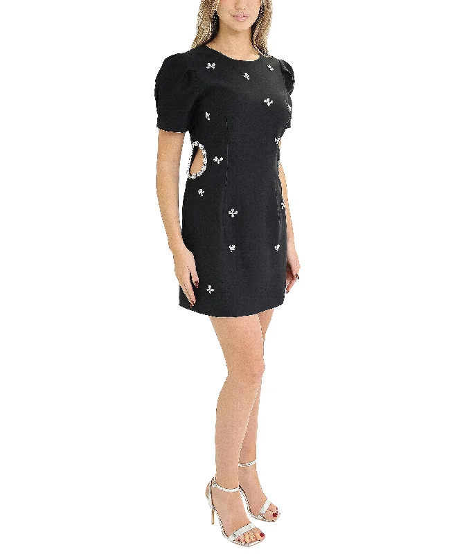 Jeweled Dress w/ Cutouts Sleek Women's Metallic