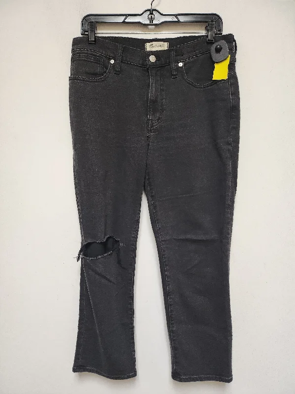 Jeans Straight By Madewell In Black Denim, Size: 6 Edgy Women's Punk