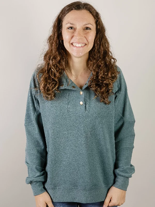 Teal Buttery Soft Mock Neck Sweatshirt Practical Women's Multi - 