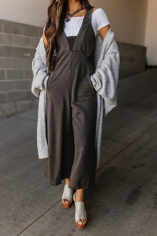 Alyssa Jumpsuit - Charcoal Casual Women's Loose - fitting