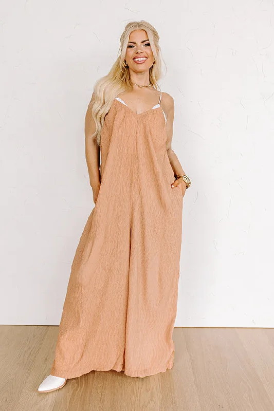 Fiercely Loved Jumpsuit In Camel Curves Compression